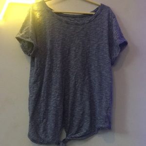 Blue and white strip with a knot tie